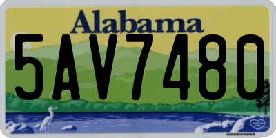 AL license plate 5AV7480