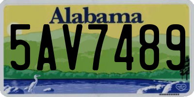 AL license plate 5AV7489