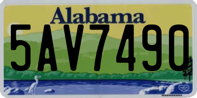 AL license plate 5AV7490
