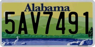 AL license plate 5AV7491