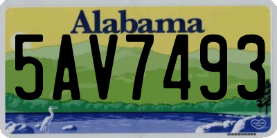 AL license plate 5AV7493