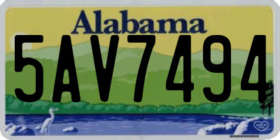 AL license plate 5AV7494