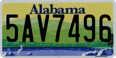 AL license plate 5AV7496