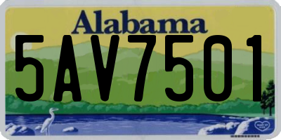 AL license plate 5AV7501