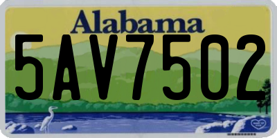 AL license plate 5AV7502