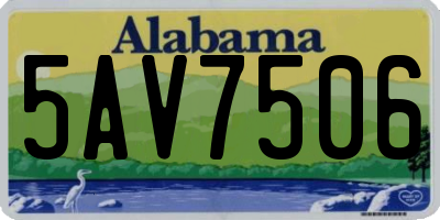 AL license plate 5AV7506
