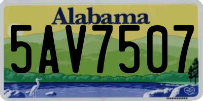 AL license plate 5AV7507