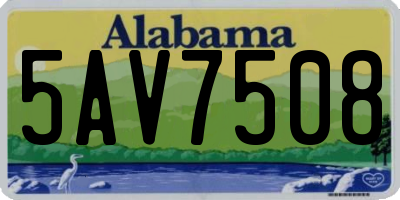 AL license plate 5AV7508