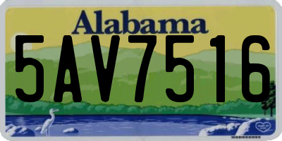 AL license plate 5AV7516