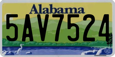 AL license plate 5AV7524
