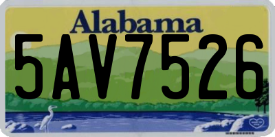 AL license plate 5AV7526