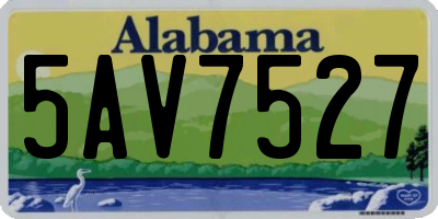 AL license plate 5AV7527