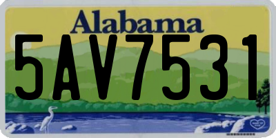 AL license plate 5AV7531
