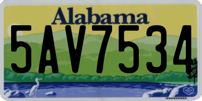 AL license plate 5AV7534