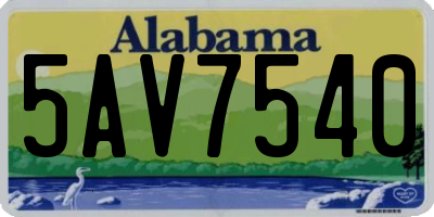 AL license plate 5AV7540