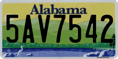 AL license plate 5AV7542