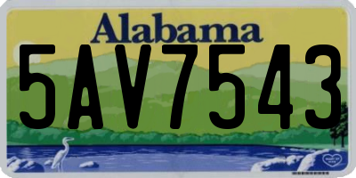 AL license plate 5AV7543