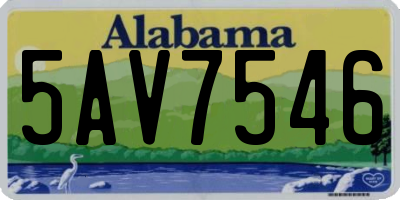 AL license plate 5AV7546
