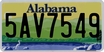 AL license plate 5AV7549