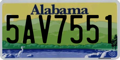 AL license plate 5AV7551