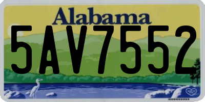 AL license plate 5AV7552