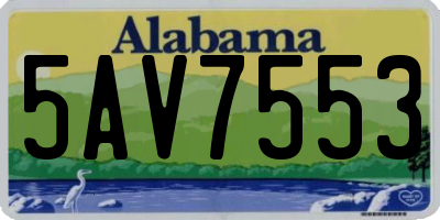 AL license plate 5AV7553