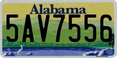 AL license plate 5AV7556