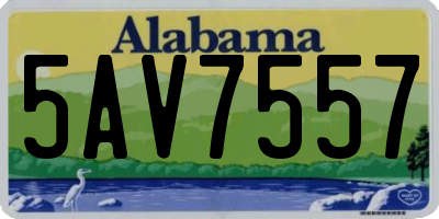AL license plate 5AV7557