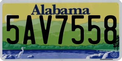 AL license plate 5AV7558