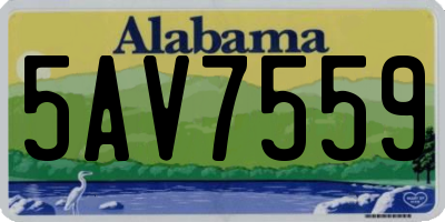 AL license plate 5AV7559