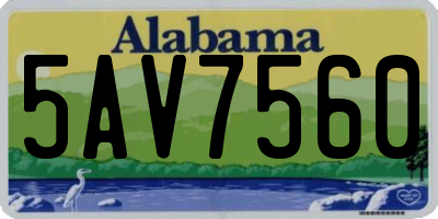 AL license plate 5AV7560