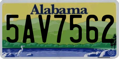 AL license plate 5AV7562