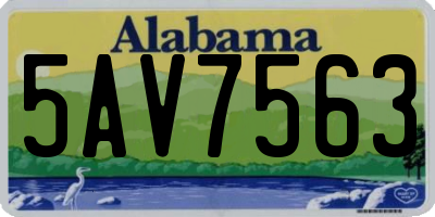 AL license plate 5AV7563