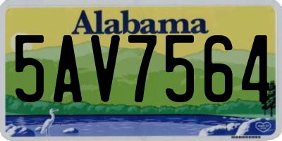 AL license plate 5AV7564