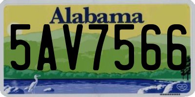 AL license plate 5AV7566