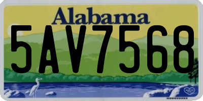 AL license plate 5AV7568