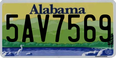 AL license plate 5AV7569