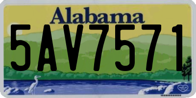 AL license plate 5AV7571