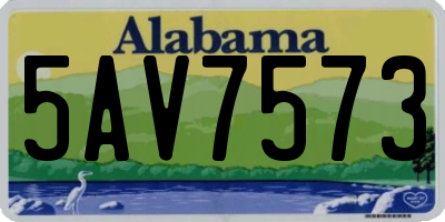 AL license plate 5AV7573