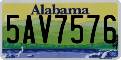 AL license plate 5AV7576