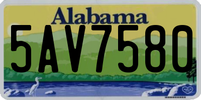 AL license plate 5AV7580