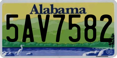 AL license plate 5AV7582