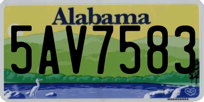 AL license plate 5AV7583