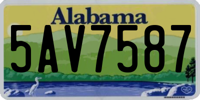 AL license plate 5AV7587