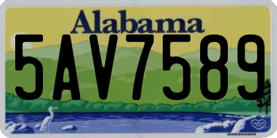 AL license plate 5AV7589