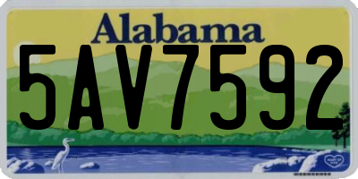 AL license plate 5AV7592