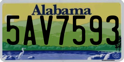 AL license plate 5AV7593