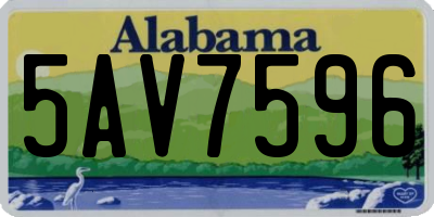 AL license plate 5AV7596
