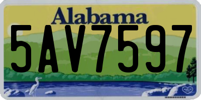 AL license plate 5AV7597
