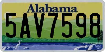 AL license plate 5AV7598